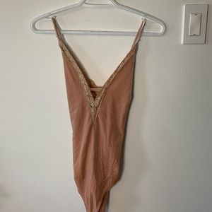 Velour open-back bodysuit